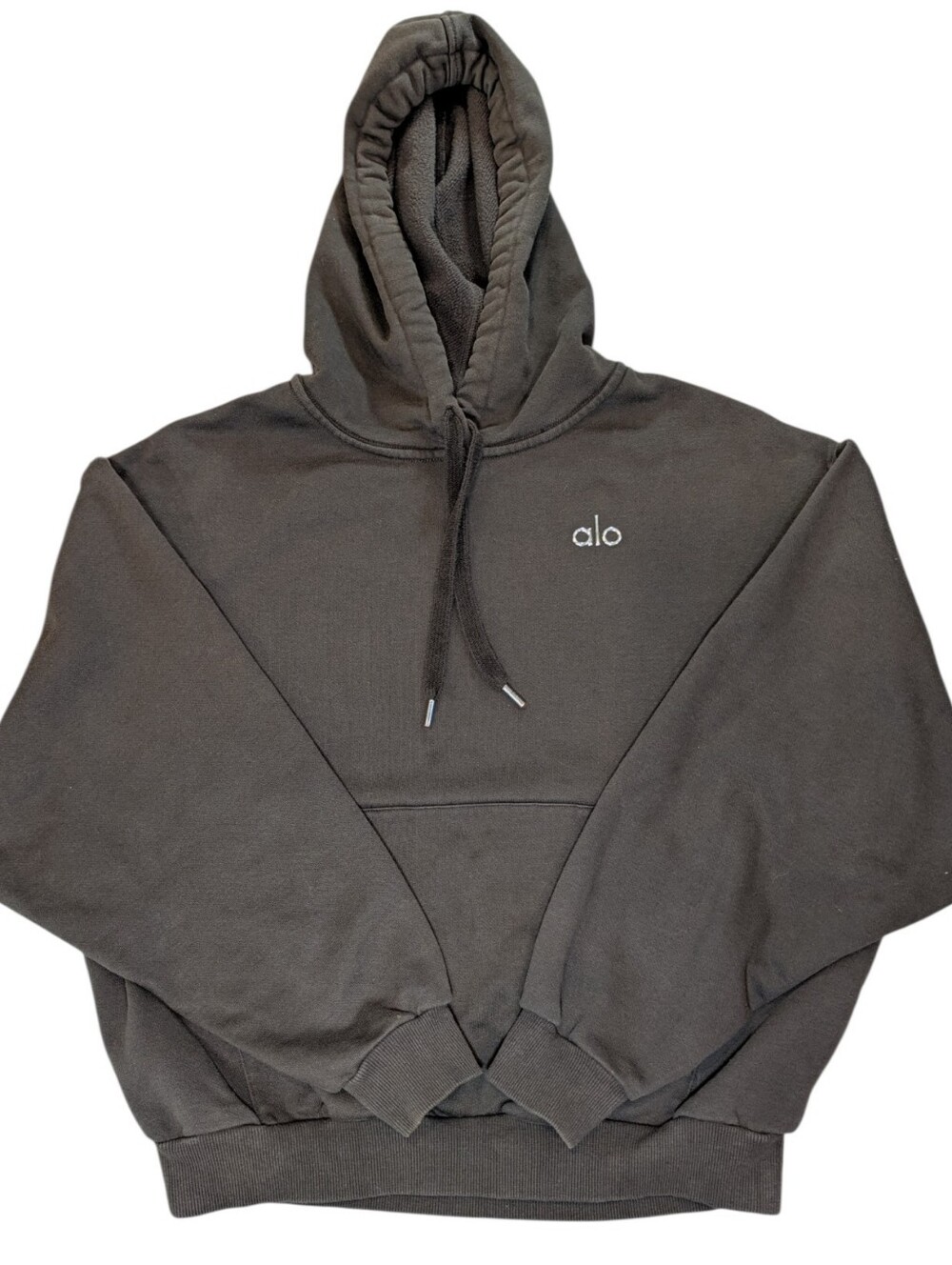 Alo Yoga Accolade Hoodie Espresso Oversized Pullover Sweatshirt - Picture 2 of 8